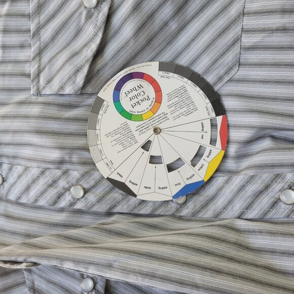 Haband Mens Shirt 3XL Western Short Sleeve Gray Stripe Snaps Pockets STR148XE - Picture 6 of 7